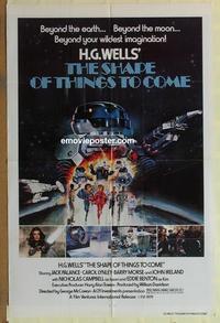 b992 SHAPE OF THINGS TO COME one-sheet movie poster '79 H.G. Wells, Palance
