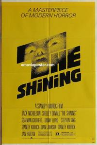 b999 SHINING one-sheet movie poster '80 Jack Nicholson, Stanley Kubrick
