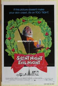 h002 SILENT NIGHT EVIL NIGHT one-sheet movie poster '75 X-mas horror!