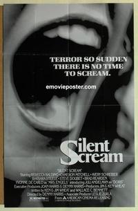 h004 SILENT SCREAM one-sheet movie poster '80 Barbara Steele, sudden terror!