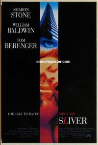 h878 SLIVER DS int'l one-sheet movie poster '93 Sharon Stone, William Baldwin