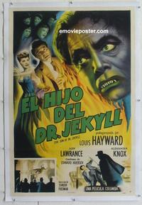 b015 SON OF DR JEKYLL linen Spanish/US one-sheet movie poster '51 Hayward