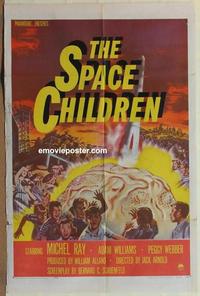 h017 SPACE CHILDREN one-sheet movie poster '58 Jack Arnold, wild sci-fi!