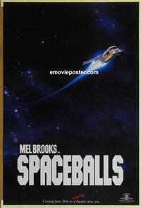 h881 SPACEBALLS teaser one-sheet movie poster '87 Mel Brooks, Bill Pullman