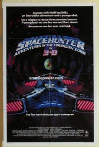 h020 SPACEHUNTER ADV IN THE FORBIDDEN ZONE one-sheet movie poster '83 3D