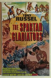 h021 SPARTAN GLADIATORS one-sheet movie poster '64 sword and sandal!