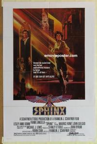 h022 SPHINX one-sheet movie poster '81 Frank Langella, Bob Peak artwork!