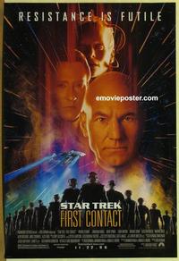 h887 STAR TREK: FIRST CONTACT DS advance one-sheet movie poster '96 Stewart