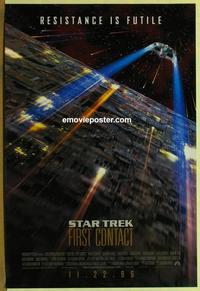 h888 STAR TREK: FIRST CONTACT int'l DS advance one-sheet movie poster '96