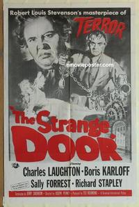 h034 STRANGE DOOR military one-sheet movie poster R60s Karloff, Laughton