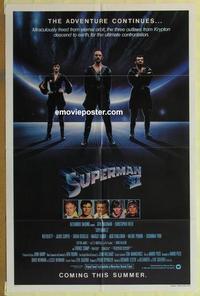 h041 SUPERMAN II teaser 1sh '81 Christopher Reeve, Terence Stamp, battle over New York City!