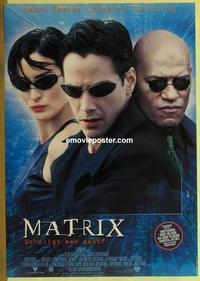 b094 MATRIX #2 DS Swedish movie poster '99 Keanu Reeves, Wachowski