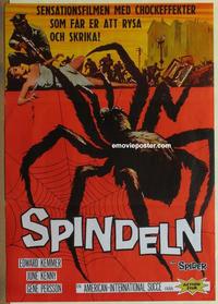 b095 SPIDER Swedish movie poster '58 Bert I. Gordon, horror!