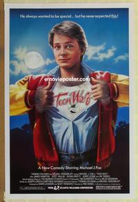 h899 TEEN WOLF one-sheet movie poster '85 werewolf Michael J. Fox!