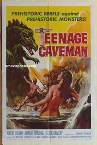h053 TEENAGE CAVEMAN one-sheet movie poster '58 sexy prehistoric image!