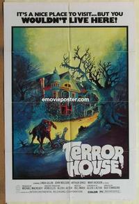 h058 TERROR AT RED WOLF INN one-sheet movie poster '72 Terror House!
