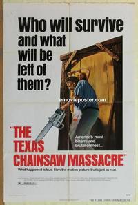 h064 TEXAS CHAINSAW MASSACRE one-sheet movie poster '74 Hooper