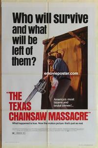 h063 TEXAS CHAINSAW MASSACRE one-sheet movie poster R80 Tobe Hooper