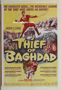 h069 THIEF OF BAGHDAD one-sheet movie poster '61 Steve Reeves
