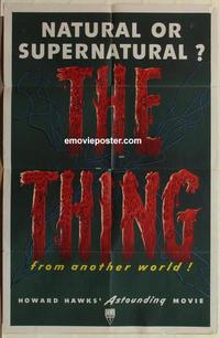 h070 THING one-sheet movie poster '51 Howard Hawks classic!