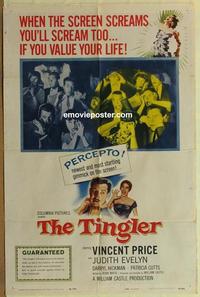 h074 TINGLER one-sheet movie poster '59 Vincent Price, William Castle