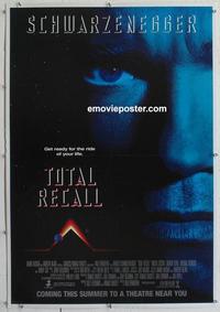 b017 TOTAL RECALL linen advance one-sheet movie poster '90 Schwarzenegger
