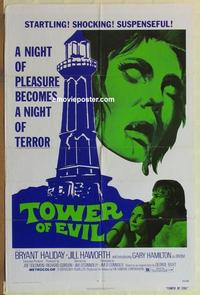 b763 HORROR ON SNAPE ISLAND one-sheet movie poster '72 Tower of Evil!