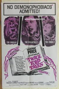 h082 TWICE TOLD TALES one-sheet movie poster '63 Vincent Price horror!