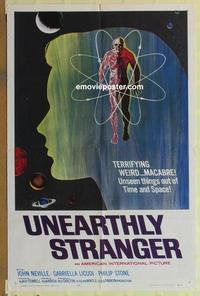 h085 UNEARTHLY STRANGER one-sheet movie poster '64 AIP sci-fi horror!