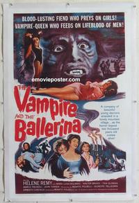 b018 VAMPIRE & THE BALLERINA linen one-sheet movie poster '62 Helene Remy