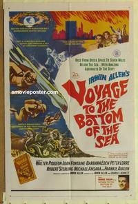 h096 VOYAGE TO THE BOTTOM OF THE SEA one-sheet movie poster '61 Pidgeon