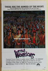 h103 WARRIORS one-sheet movie poster '79 Walter Hill, teen gangs!
