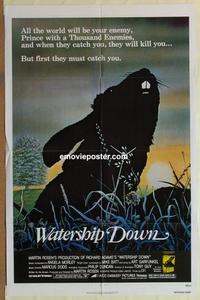 h105 WATERSHIP DOWN one-sheet movie poster '78 animated bunny rabbits!