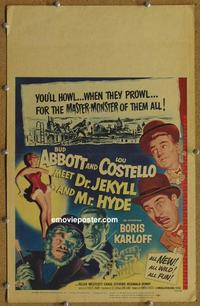 b346 ABBOTT & COSTELLO MEET DR JEKYLL & MR HYDE window card movie poster '53