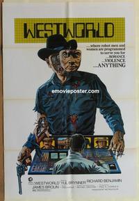 h111 WESTWORLD #1 one-sheet movie poster '73 Yul Brynner, James Brolin