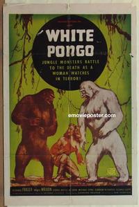 h120 WHITE PONGO one-sheet movie poster '45 two apes with sexy girl image!