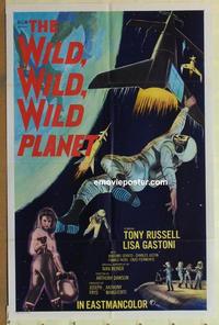 h122 WILD, WILD, WILD PLANET one-sheet movie poster '65 Tony Russell