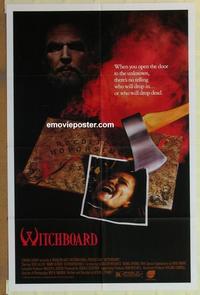 h123 WITCHBOARD one-sheet movie poster '86 Ouija board image, horror!