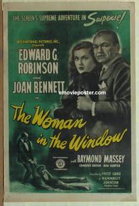 b087 WOMAN IN THE WINDOW one-sheet movie poster '44 Fritz Lang, Ed Robinson