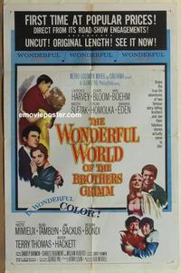 h130 WONDERFUL WORLD OF THE BROTHERS GRIMM one-sheet movie poster '63