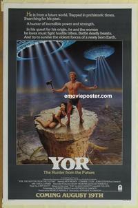 h930 YOR THE HUNTER FROM THE FUTURE advance one-sheet movie poster '82