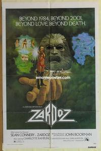 h133 ZARDOZ one-sheet movie poster '74 Sean Connery sci-fi fantasy!