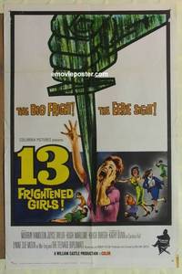 c006 13 FRIGHTENED GIRLS one-sheet movie poster '63 William Castle, horror!