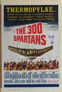 c018 300 SPARTANS one-sheet movie poster '62 Richard Egan, Diane Baker