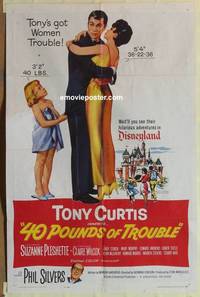 c021 40 POUNDS OF TROUBLE one-sheet movie poster '63 Curtis, Pleshette