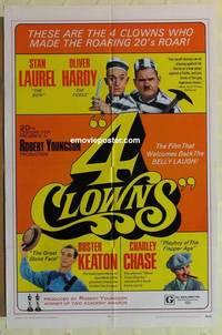 c020 4 CLOWNS one-sheet movie poster '70 Laurel & Hardy