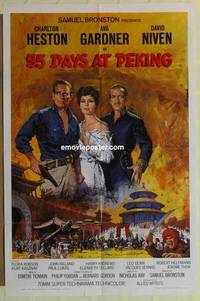 c028 55 DAYS AT PEKING one-sheet movie poster '63 Heston, Gardner, Niven