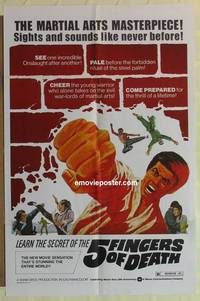 c026 5 FINGERS OF DEATH one-sheet movie poster '73 kung fu