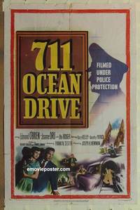 c032 711 OCEAN DRIVE one-sheet movie poster '50 Edmond O'Brien, Joanne Dru