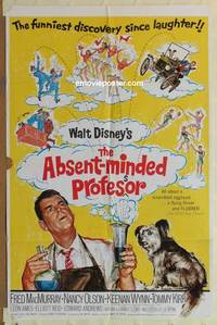 c037 ABSENT-MINDED PROFESSOR one-sheet movie poster '61 MacMurray, Flubber!